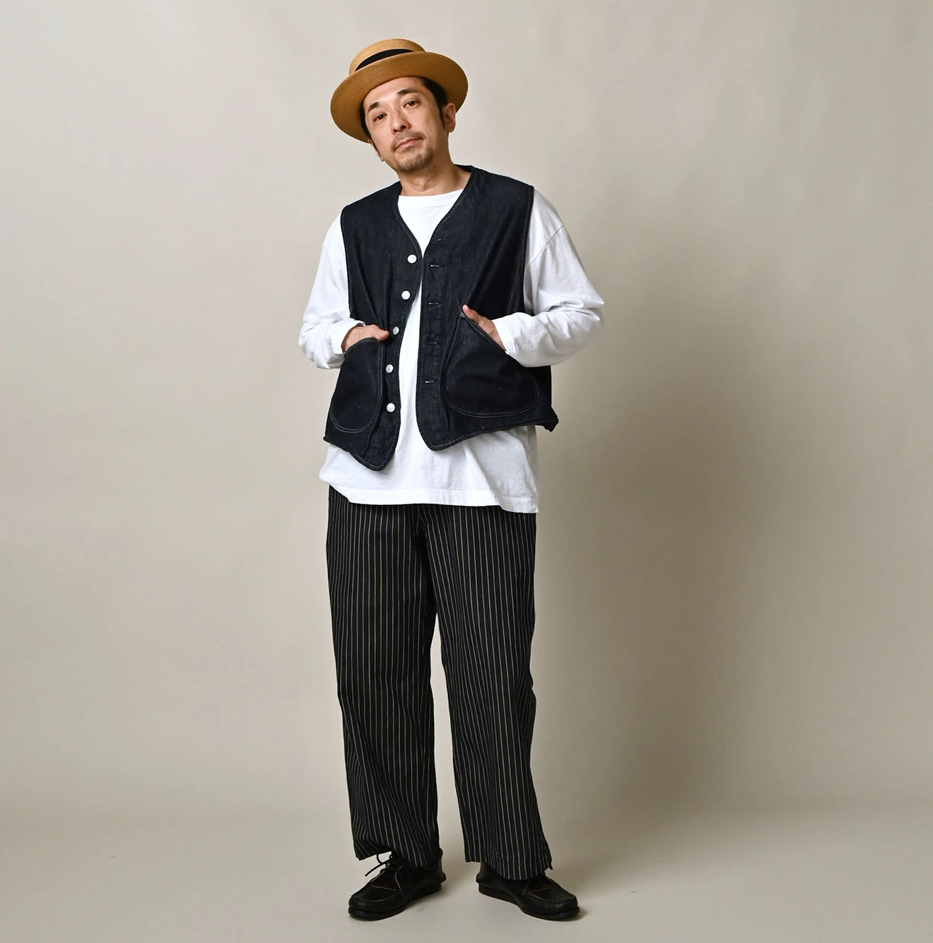 45R(フォーティファイブアール) |9.4オンスデニムの908オーシャンハンティングベスト（濃）