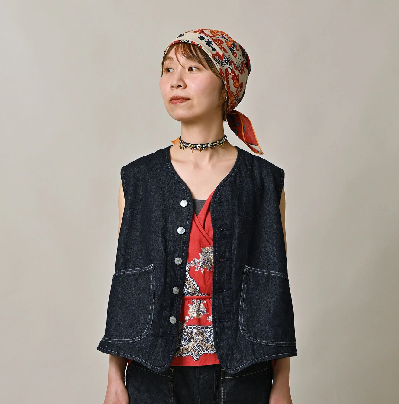 45R(フォーティファイブアール) |9.4オンスデニムの908オーシャンハンティングベスト（濃）