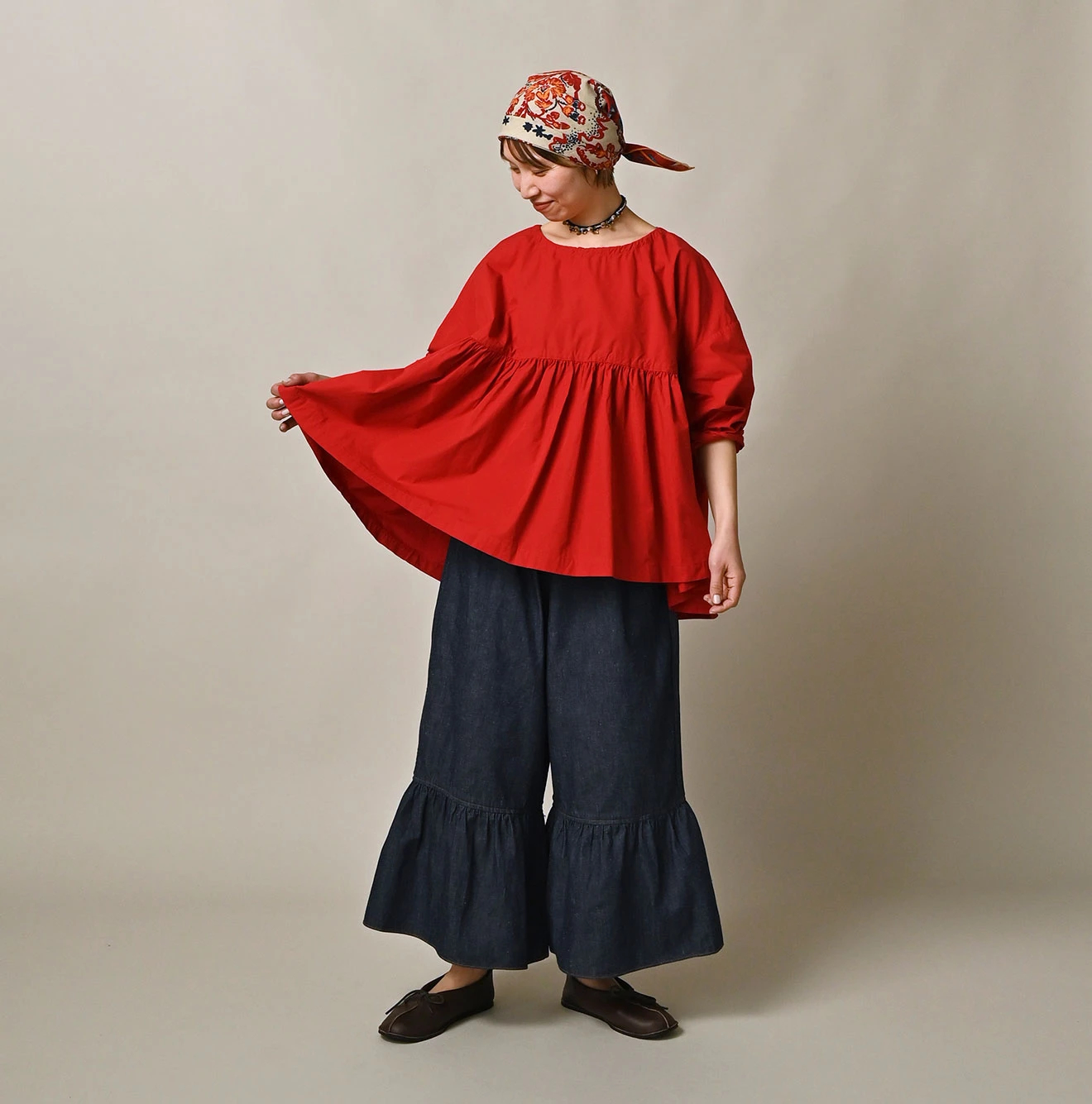 45R(フォーティファイブアール) |ONEONE 宝物のギャザーブラウス