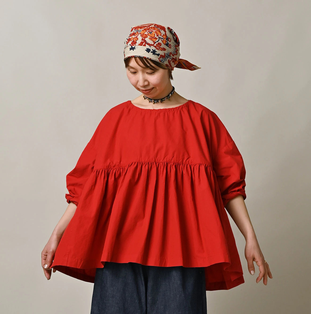 45R(フォーティファイブアール) |ONEONE 宝物のギャザーブラウス