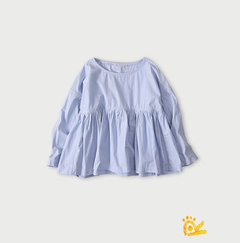 75-うすハケ目ストライプ サックス