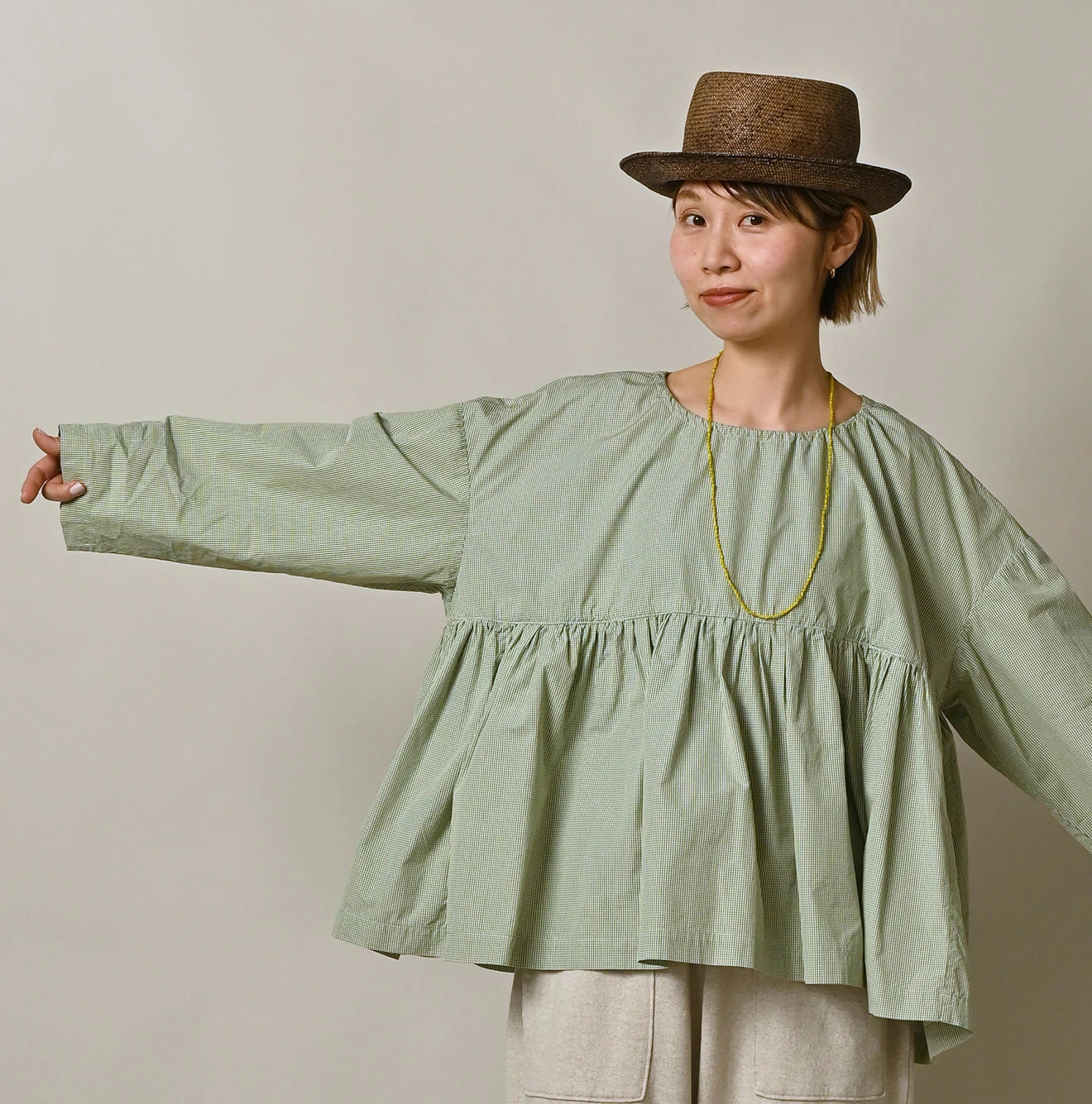 45R(フォーティファイブアール) |ONEONE 宝物のギャザーブラウス