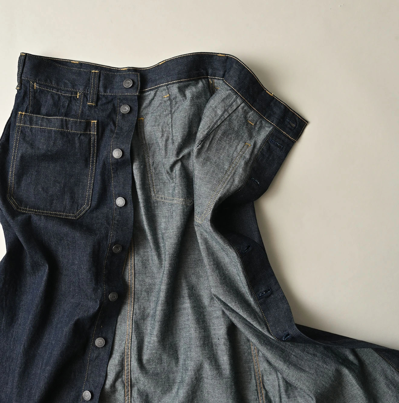 45R(フォーティファイブアール) |麦比古デニムのベルスカート（濃）