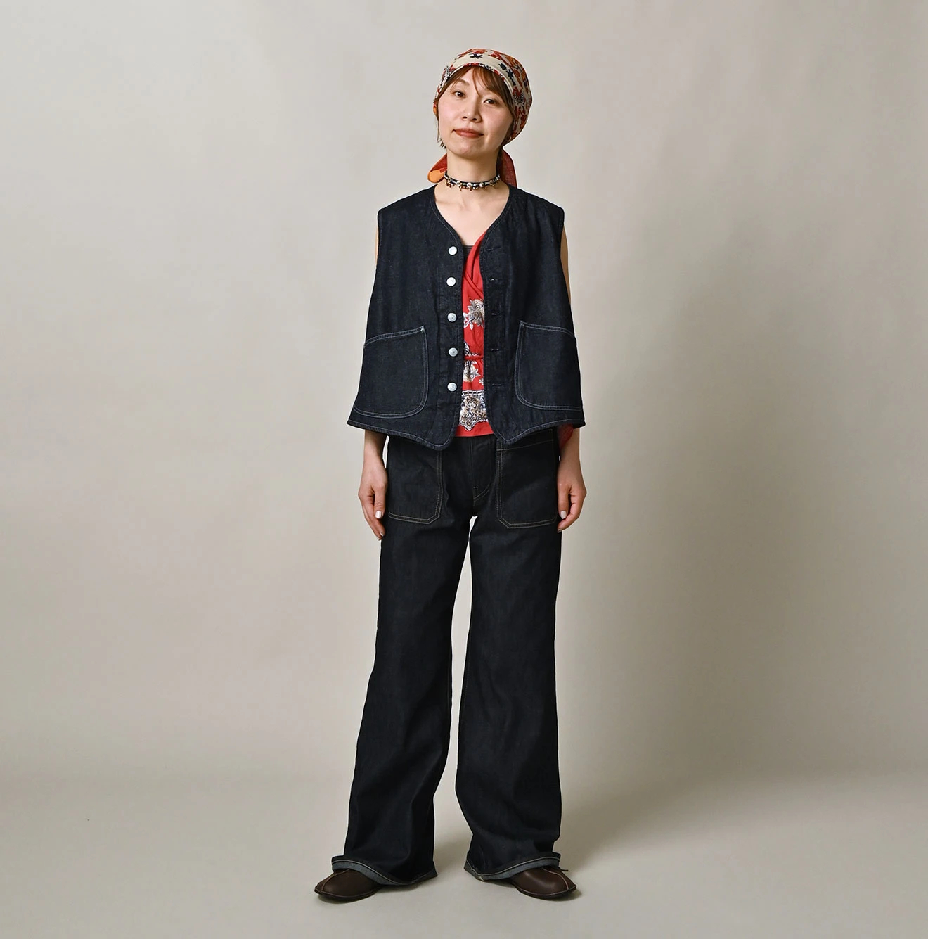 45R(フォーティファイブアール) |麦比古デニムのヒッピーバチ比女（濃）