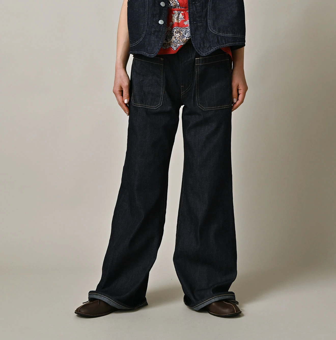 45R(フォーティファイブアール) |麦比古デニムのヒッピーバチ比女（濃）