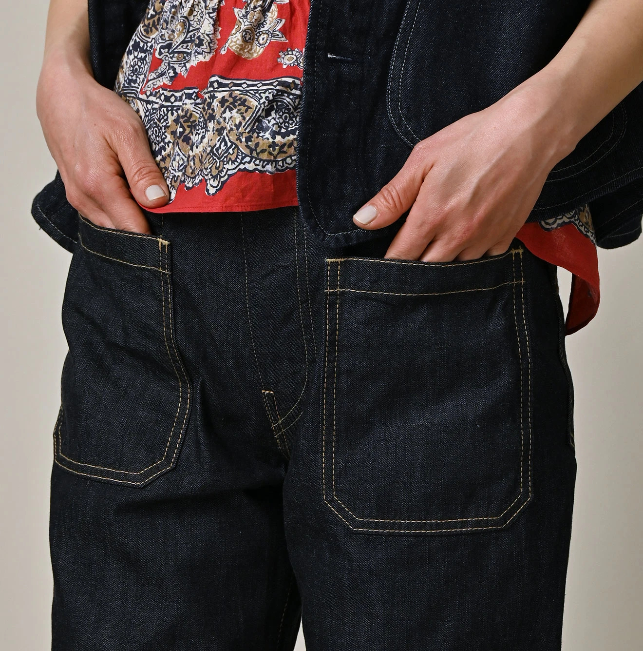 45R(フォーティファイブアール) |麦比古デニムのヒッピーバチ比女（濃）