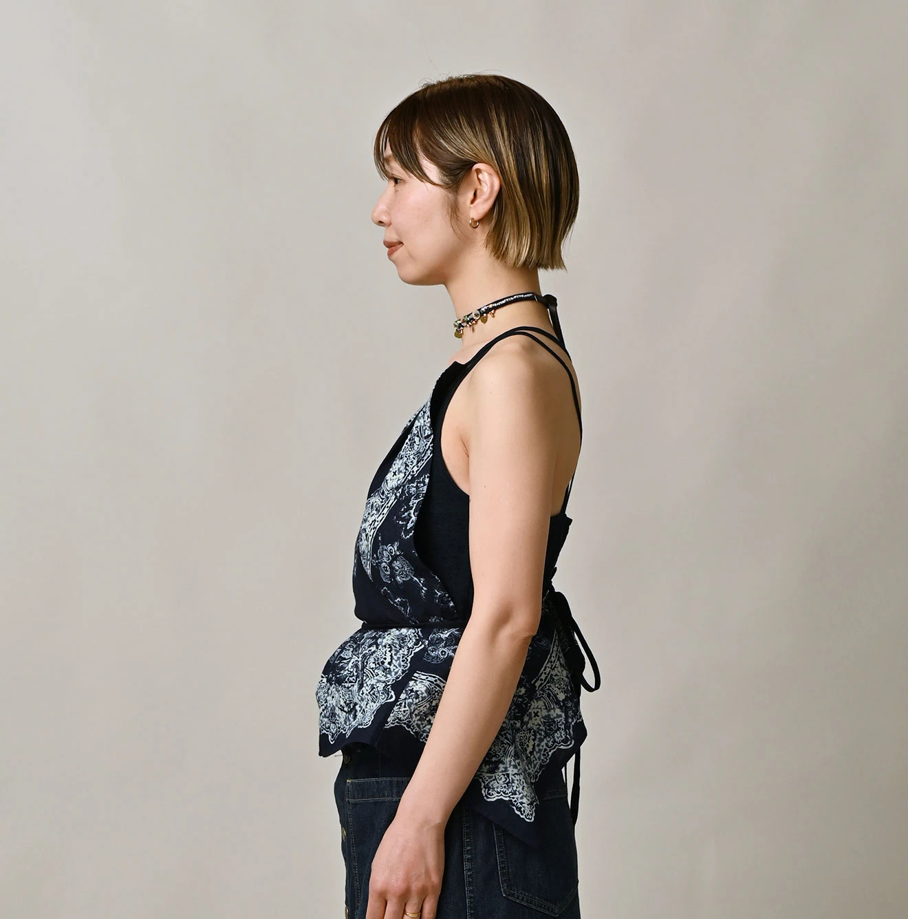 45R(フォーティファイブアール) |バンダナペイズリープリントのタンクブラ（インディゴ）