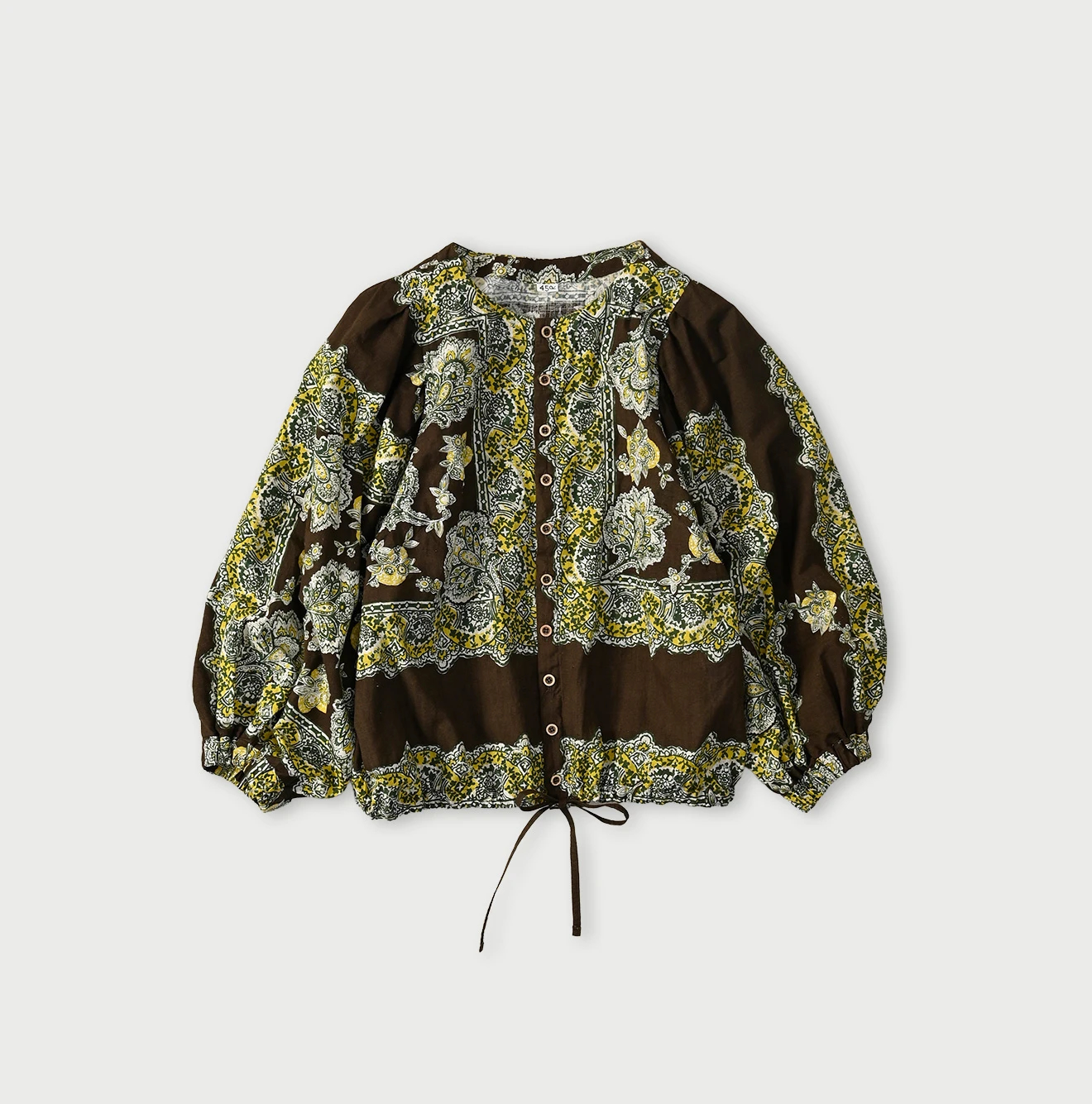 45R(フォーティファイブアール) |インドカディバンダナペイズリープリントのパフブラウス