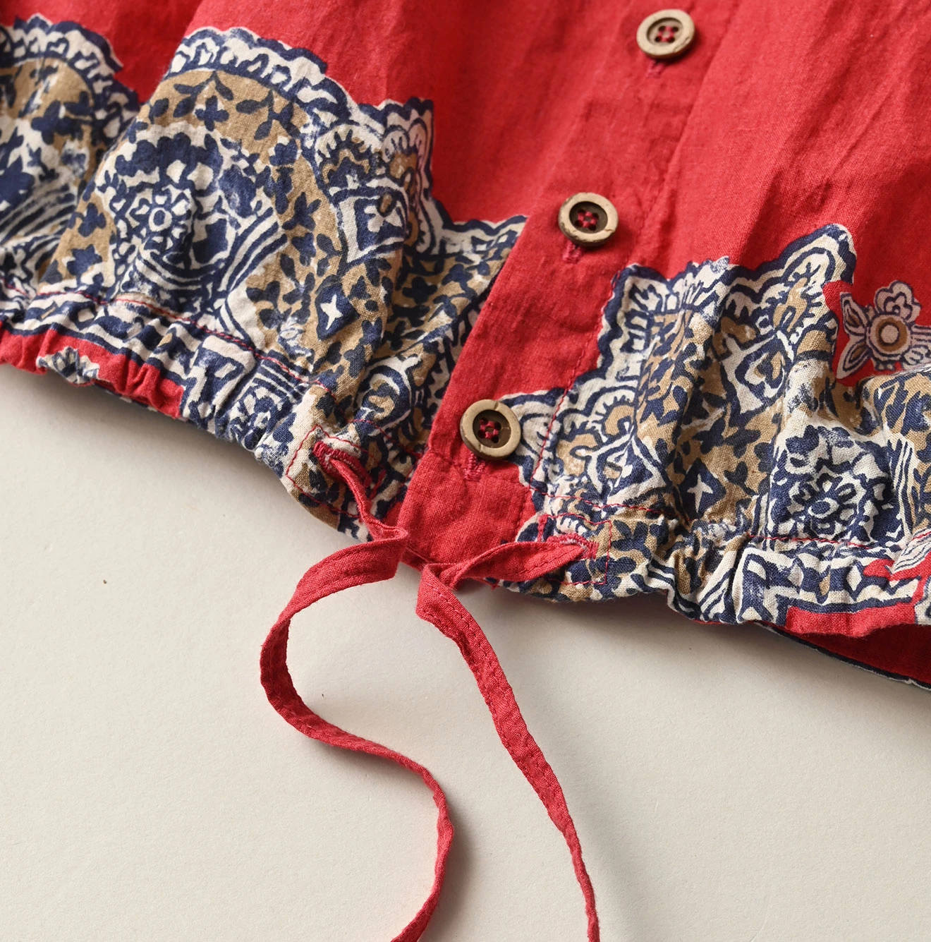 45R(フォーティファイブアール) |インドカディバンダナペイズリープリントのパフブラウス