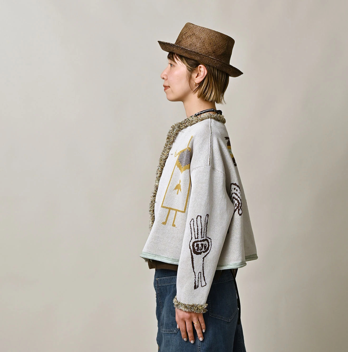 45R(フォーティファイブアール) |ネイティブジャカードニットソーのボレロ