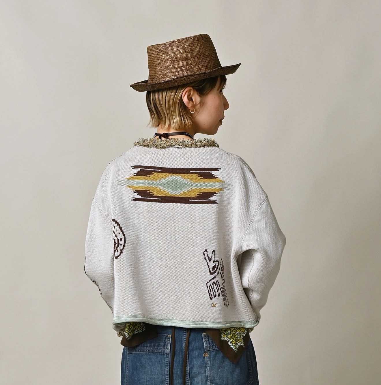 45R(フォーティファイブアール) |ネイティブジャカードニットソーのボレロ