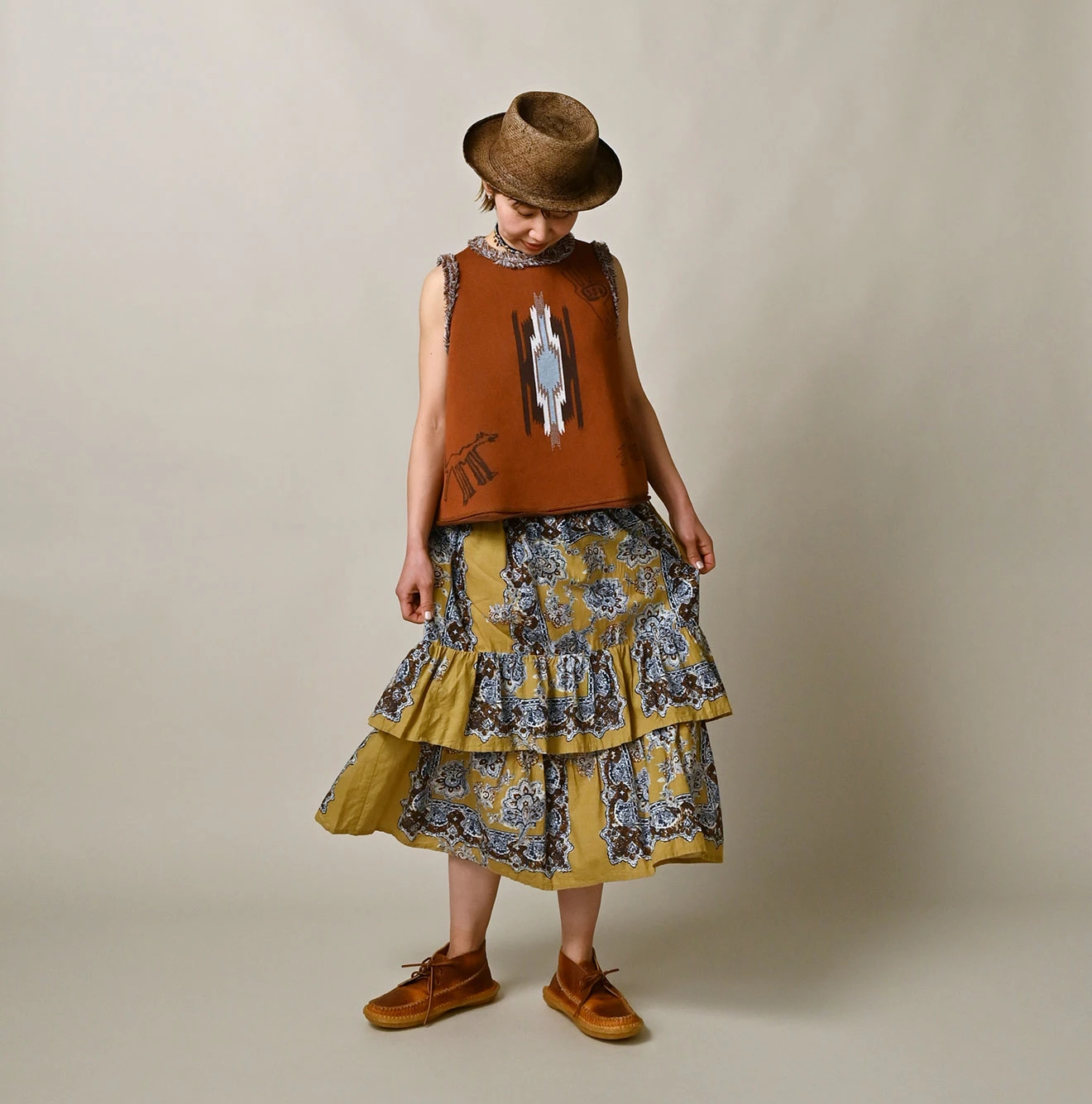 45R(フォーティファイブアール) |ネイティブジャカードニットソーのキャミ