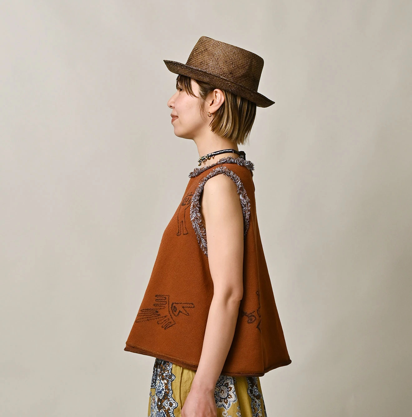 45R(フォーティファイブアール) |ネイティブジャカードニットソーのキャミ