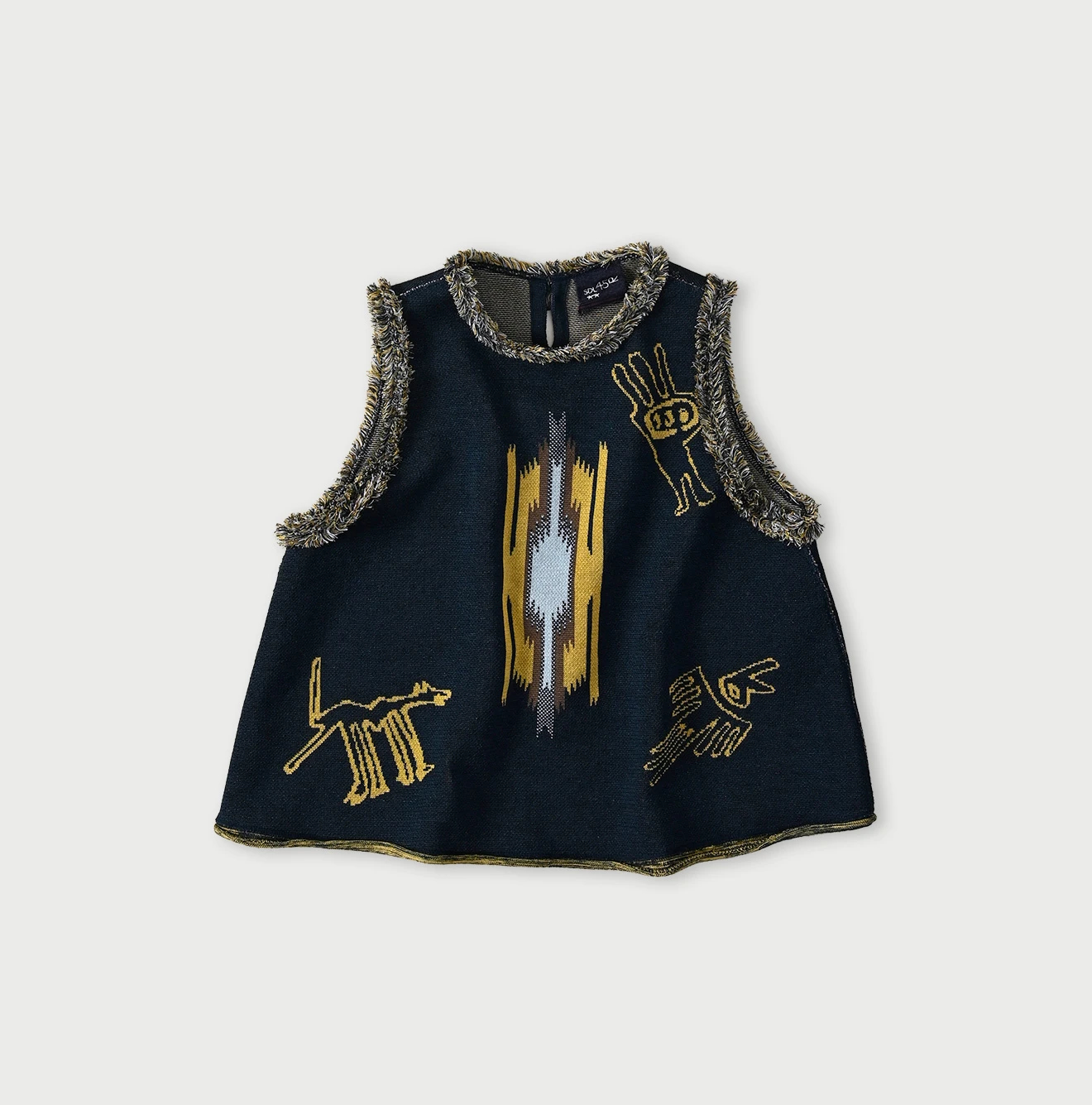 45R(フォーティファイブアール) |ネイティブジャカードニットソーのキャミ（インディゴ）