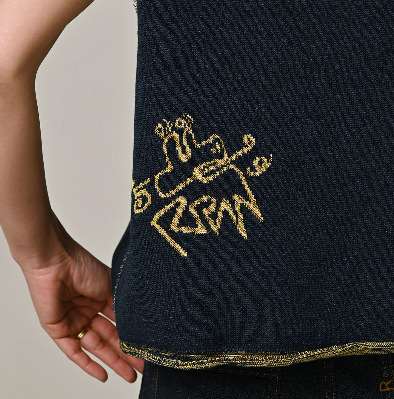 45R(フォーティファイブアール) |ネイティブジャカードニットソーのキャミ（インディゴ）