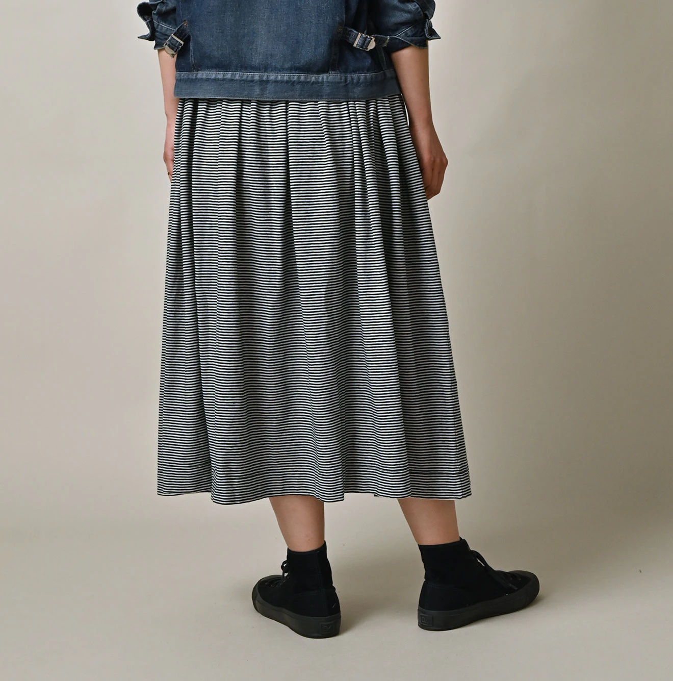 45R(フォーティファイブアール) |ONEONE 宝物のイージーギャザースカート（インディゴ）