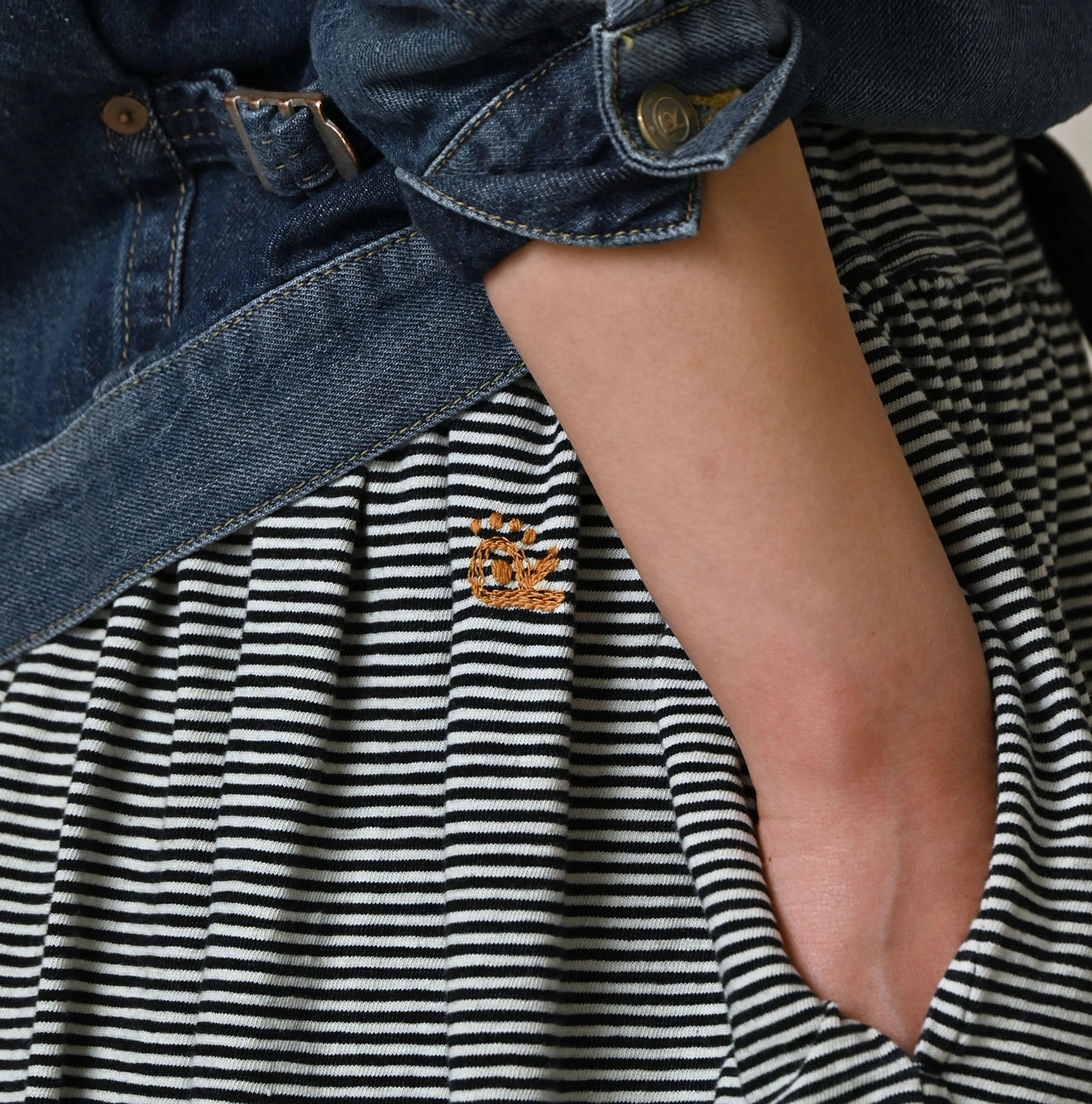 45R(フォーティファイブアール) |ONEONE 宝物のイージーギャザースカート（インディゴ）