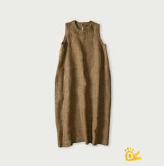 80-リネンヘリンボン 茶