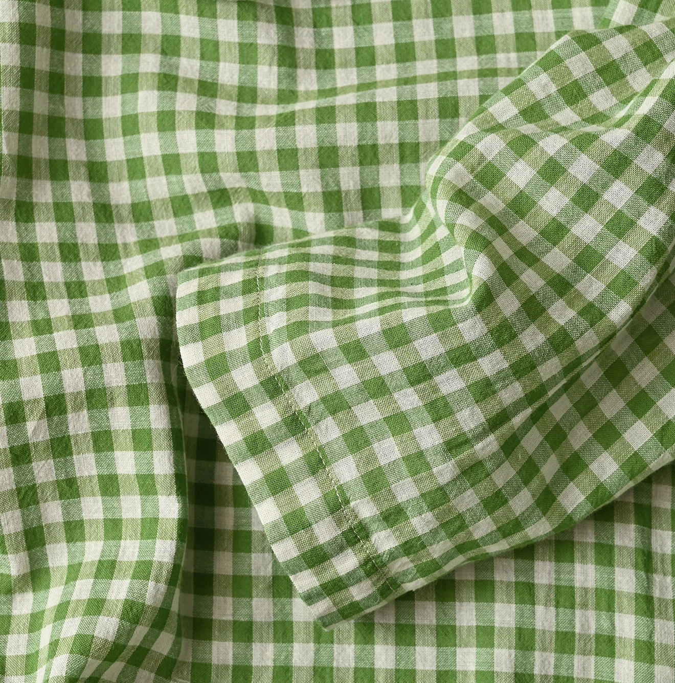 45R(フォーティファイブアール) |ガーゼギンガムのフリルカラードレス