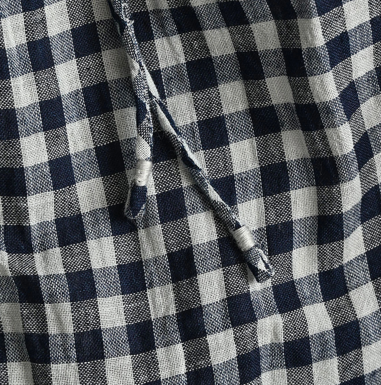 45R(フォーティファイブアール) |ガーゼギンガムのフリルカラードレス（インディゴ）