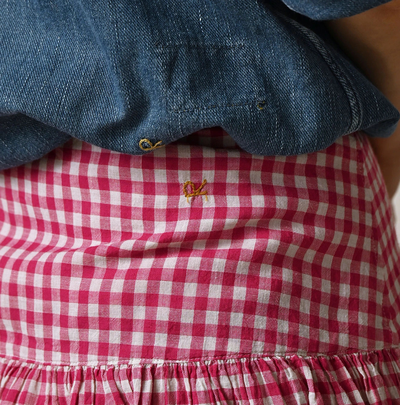 45R(フォーティファイブアール) |ガーゼギンガムのぐるぐるスカート