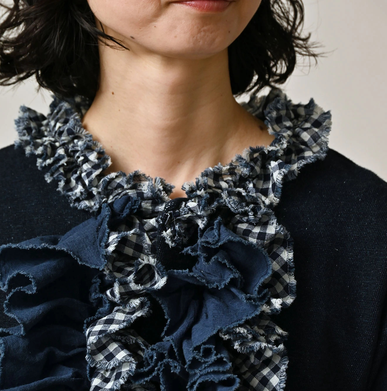 45R(フォーティファイブアール) |ミックスフリル×裏毛のボレロ