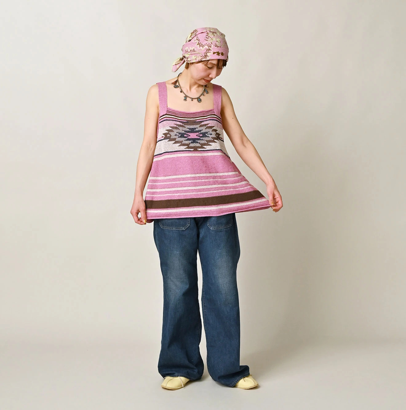 45R(フォーティファイブアール) |ネイティブギマジャカードのキャミソール