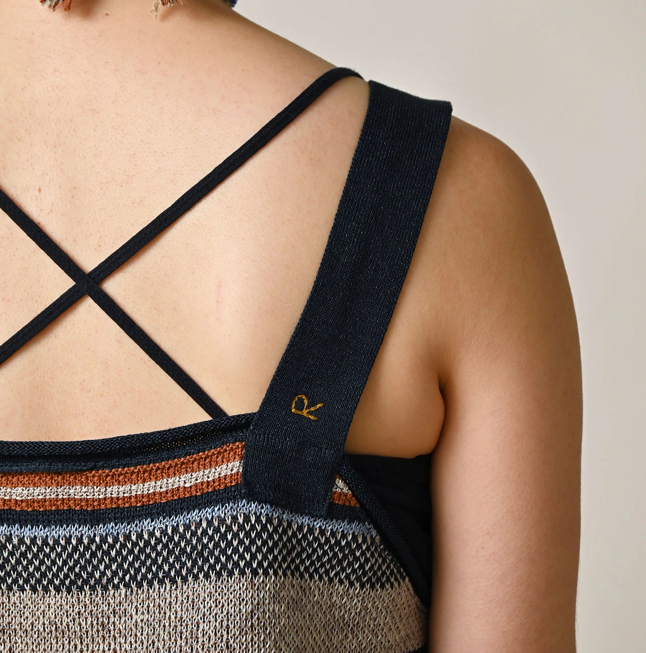 45R(フォーティファイブアール) |ネイティブギマジャカードのキャミ（インディゴ）