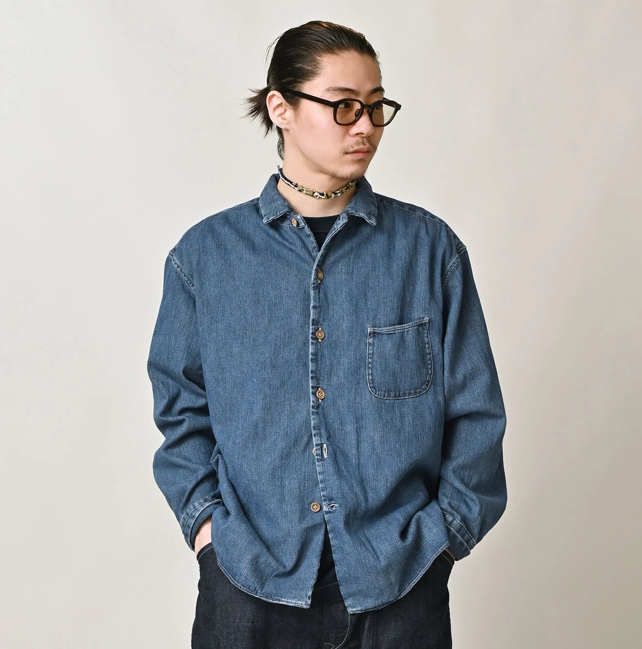 45R(フォーティファイブアール) |45プチデニムの908マーチャルシャツ（インディゴ）