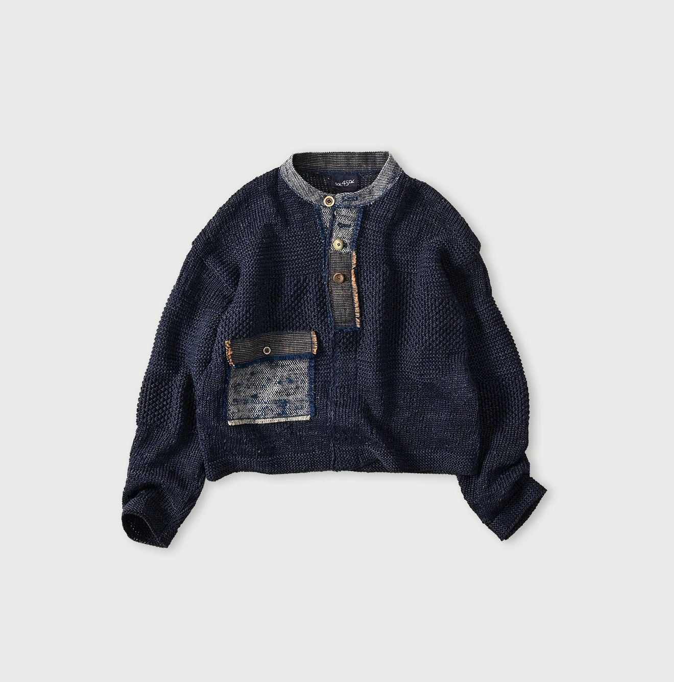 45R(フォーティファイブアール) |リネンギマのパッチワークヘンリー