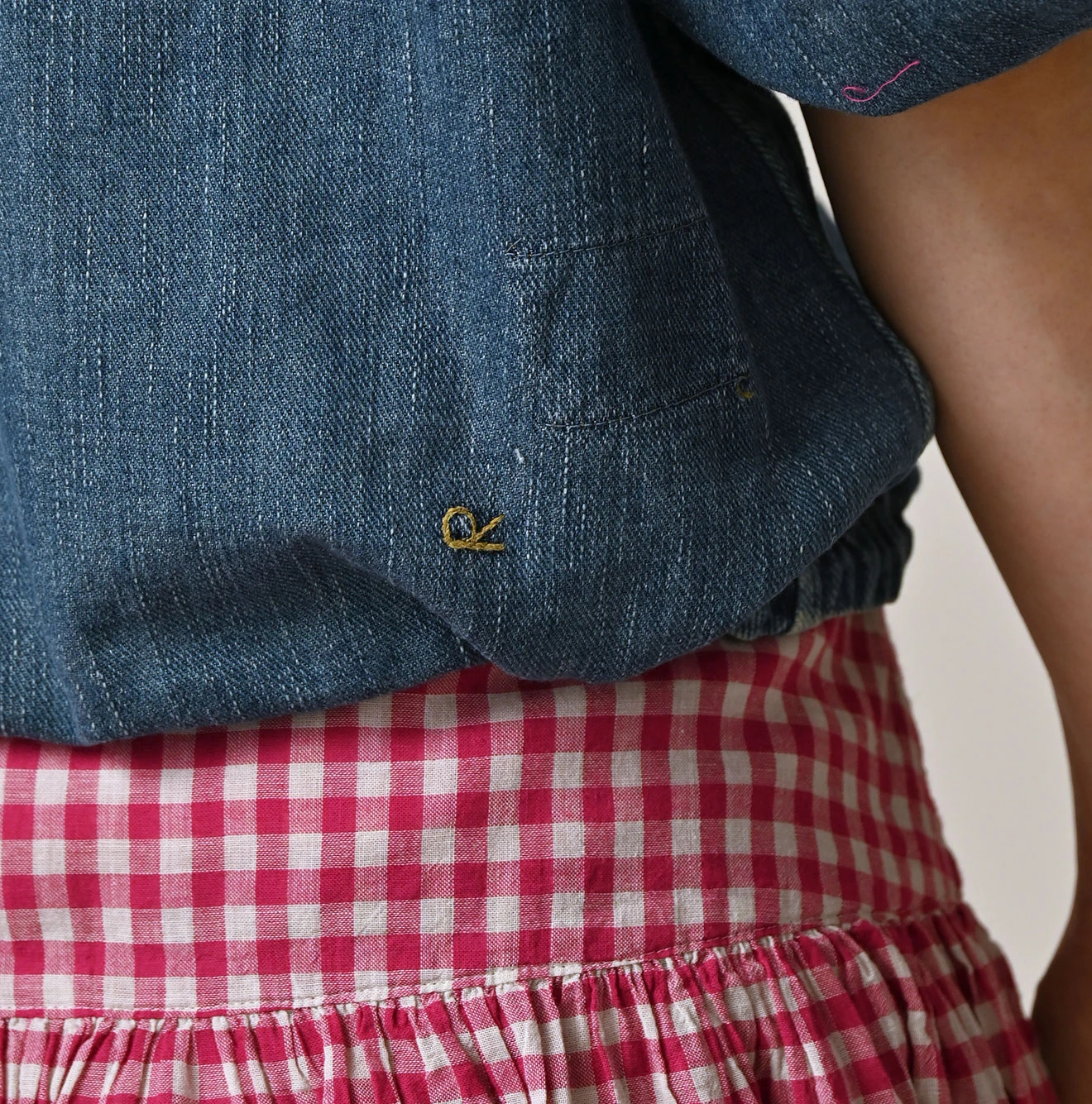 45R(フォーティファイブアール) |45プチデニムのパフブラウス（加工）