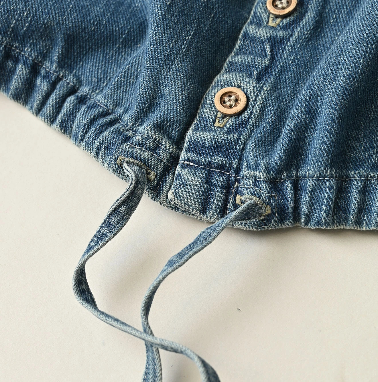 45R(フォーティファイブアール) |45プチデニムのパフブラウス（加工）