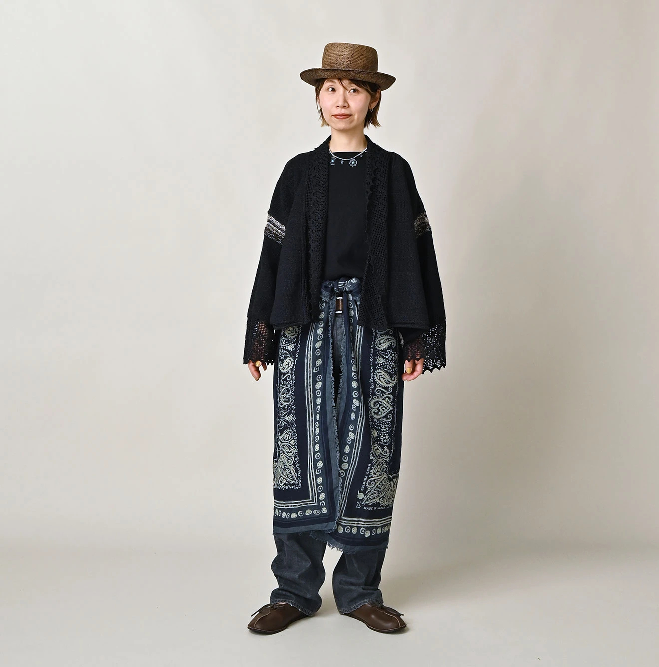 45R(フォーティファイブアール) |スーピマ綾のボタニカル風呂敷（インディゴ）