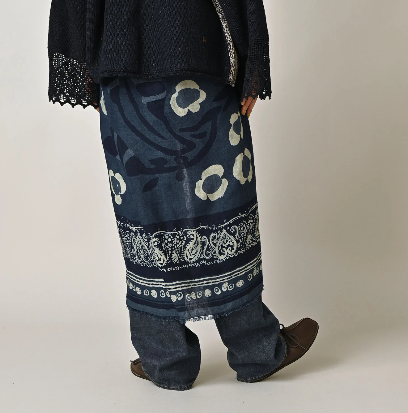 45R(フォーティファイブアール) |スーピマ綾のボタニカル風呂敷（インディゴ）