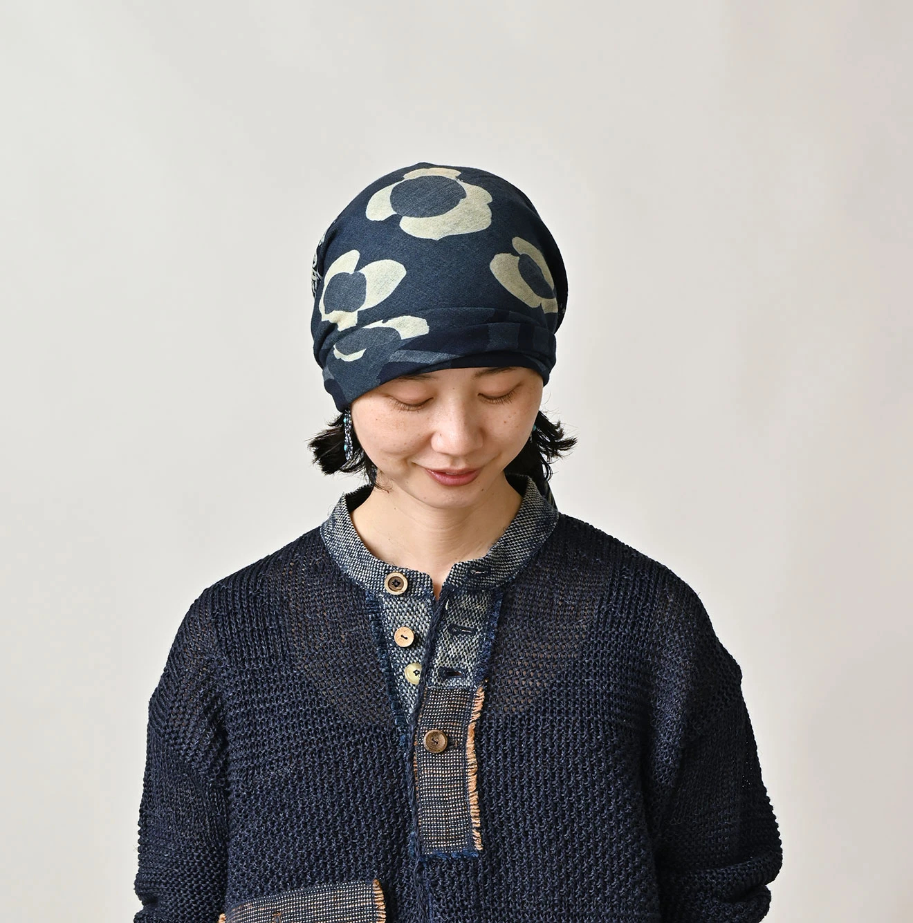 45R(フォーティファイブアール) |スーピマ綾のボタニカル風呂敷（インディゴ）