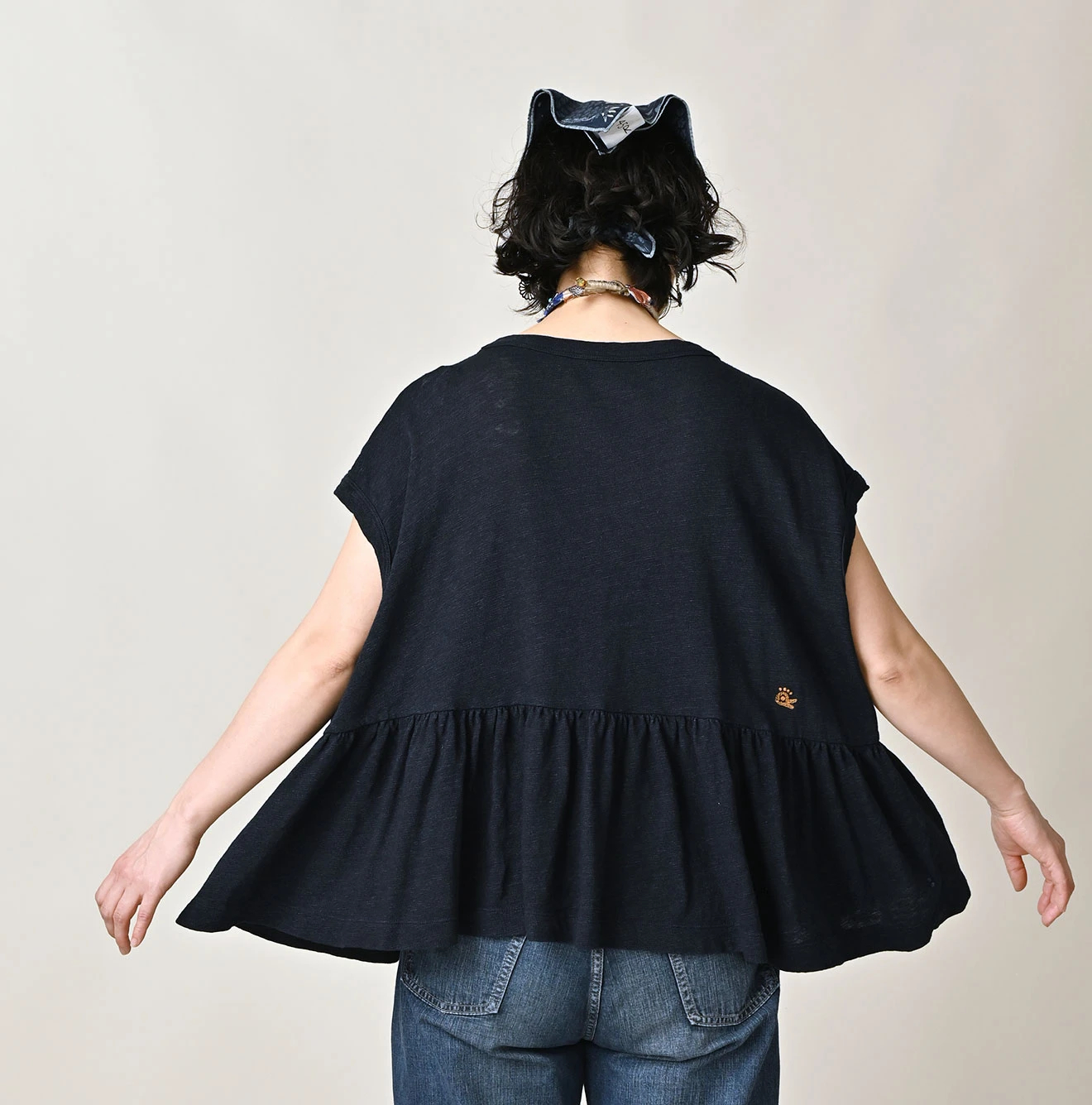 45R(フォーティファイブアール) |ONEONE 宝物の天竺ギャザーMキャミ（インディゴ）