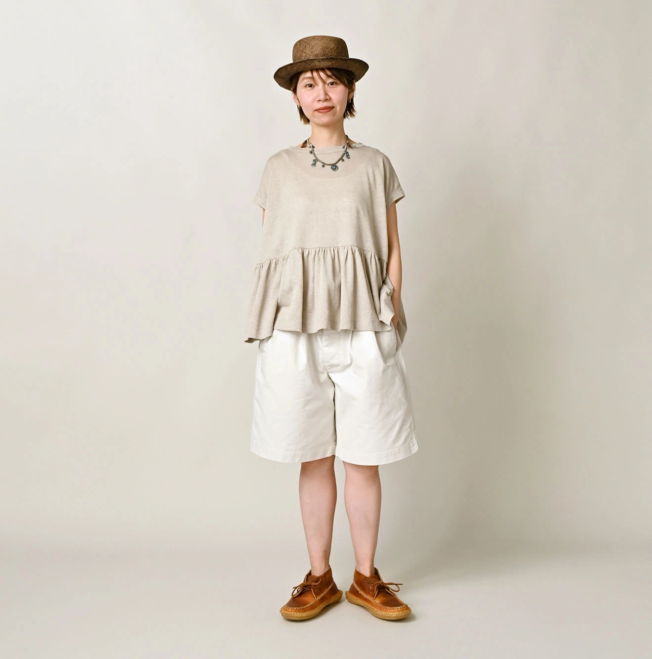 45R(フォーティファイブアール) |ONEONE宝物の天竺ギャザーＭキャミ