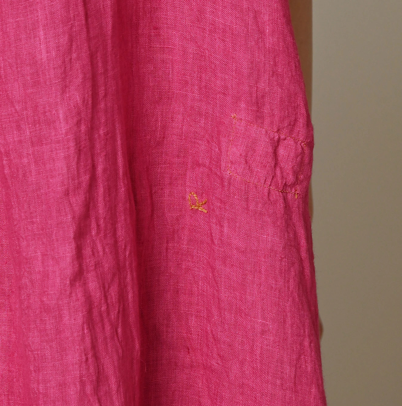 45R(フォーティファイブアール) |インドリネンのタックドレス（45草染）