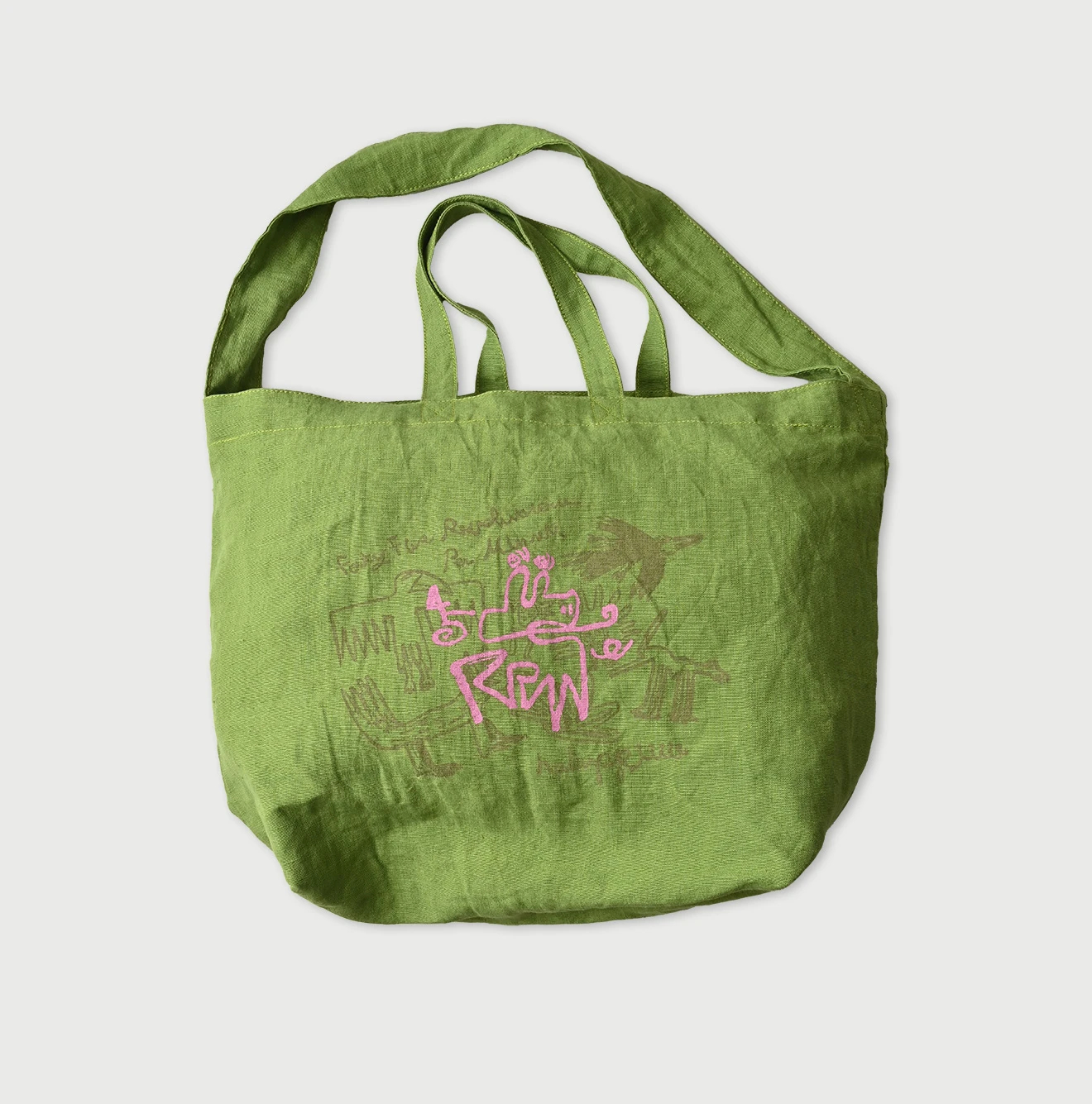 45R(フォーティファイブアール) |インドリネンナスッピー君プリントの45星トート（大）