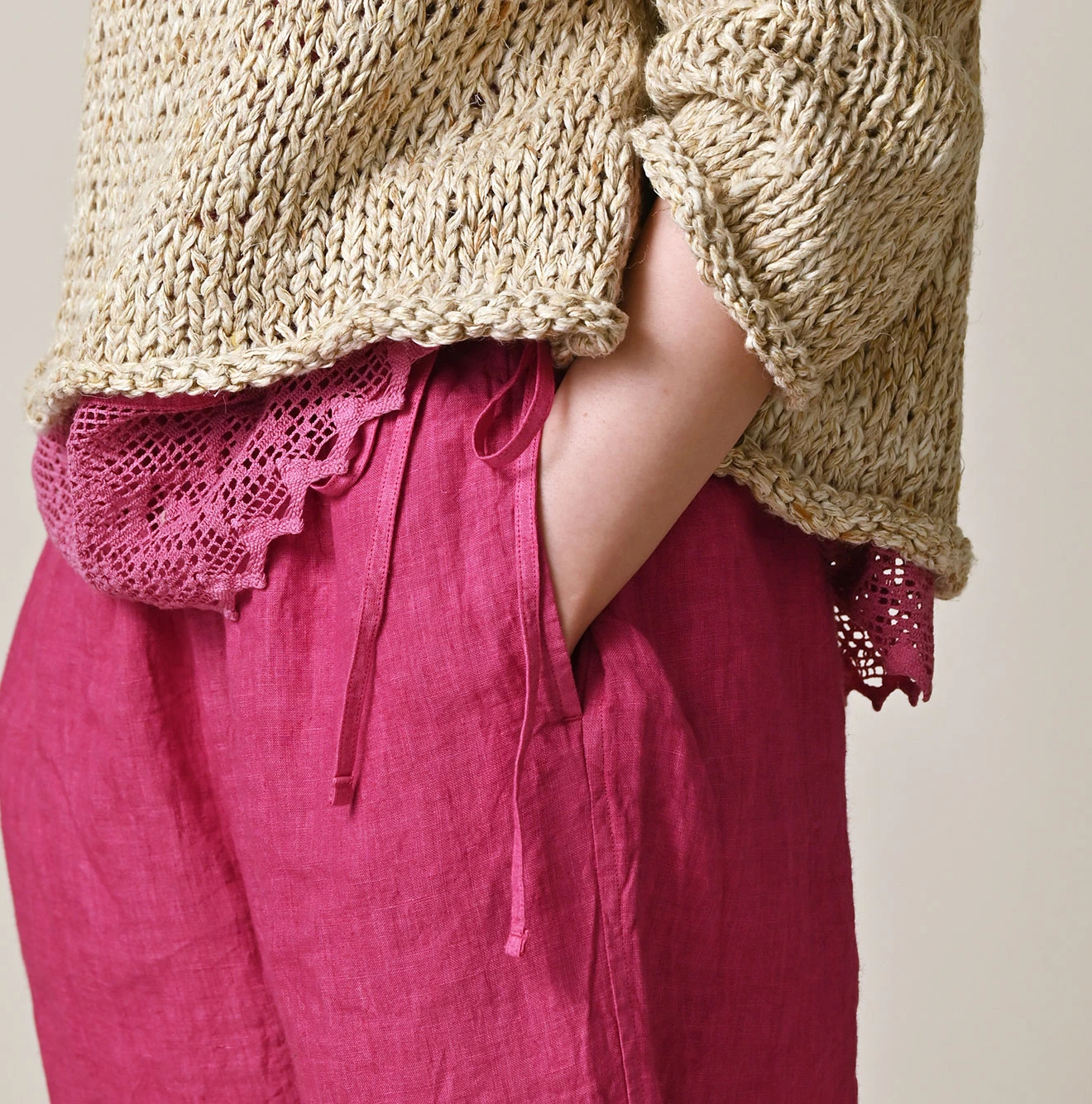 45R(フォーティファイブアール) |インドリネンのペチパンツ（45草染）