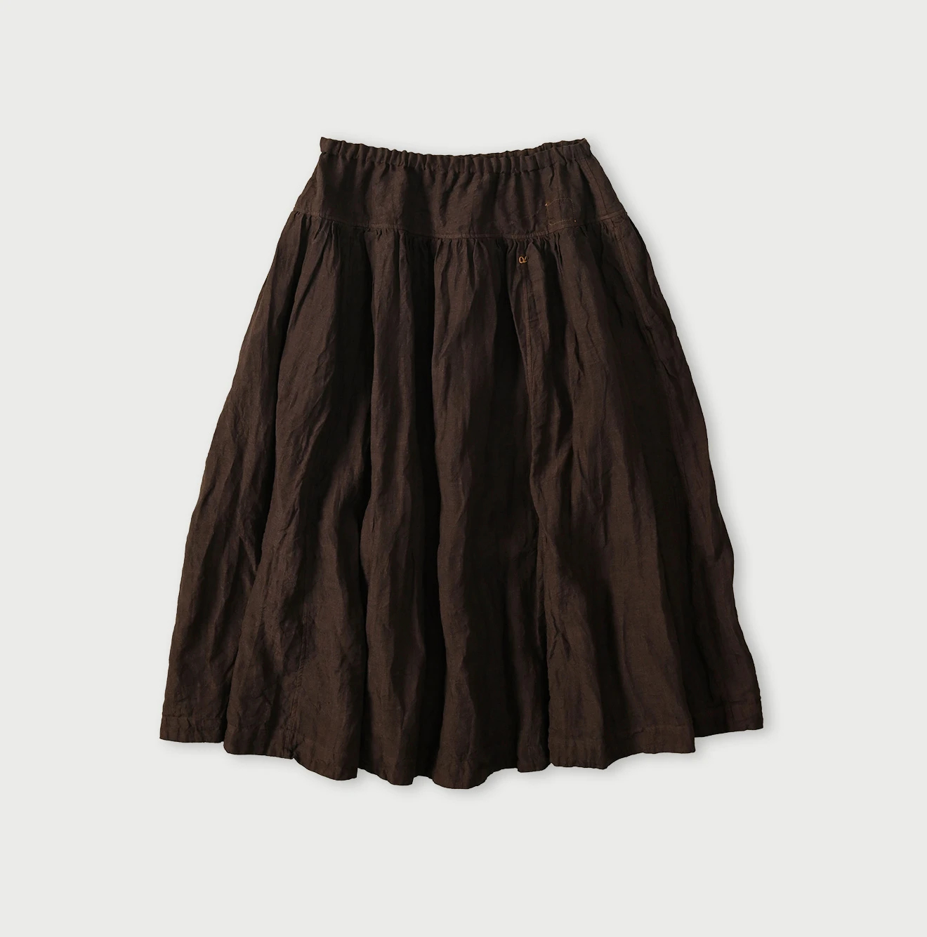 45R(フォーティファイブアール) |インドリネンのイージーギャザーくしゅくしゅスカート（45草染）