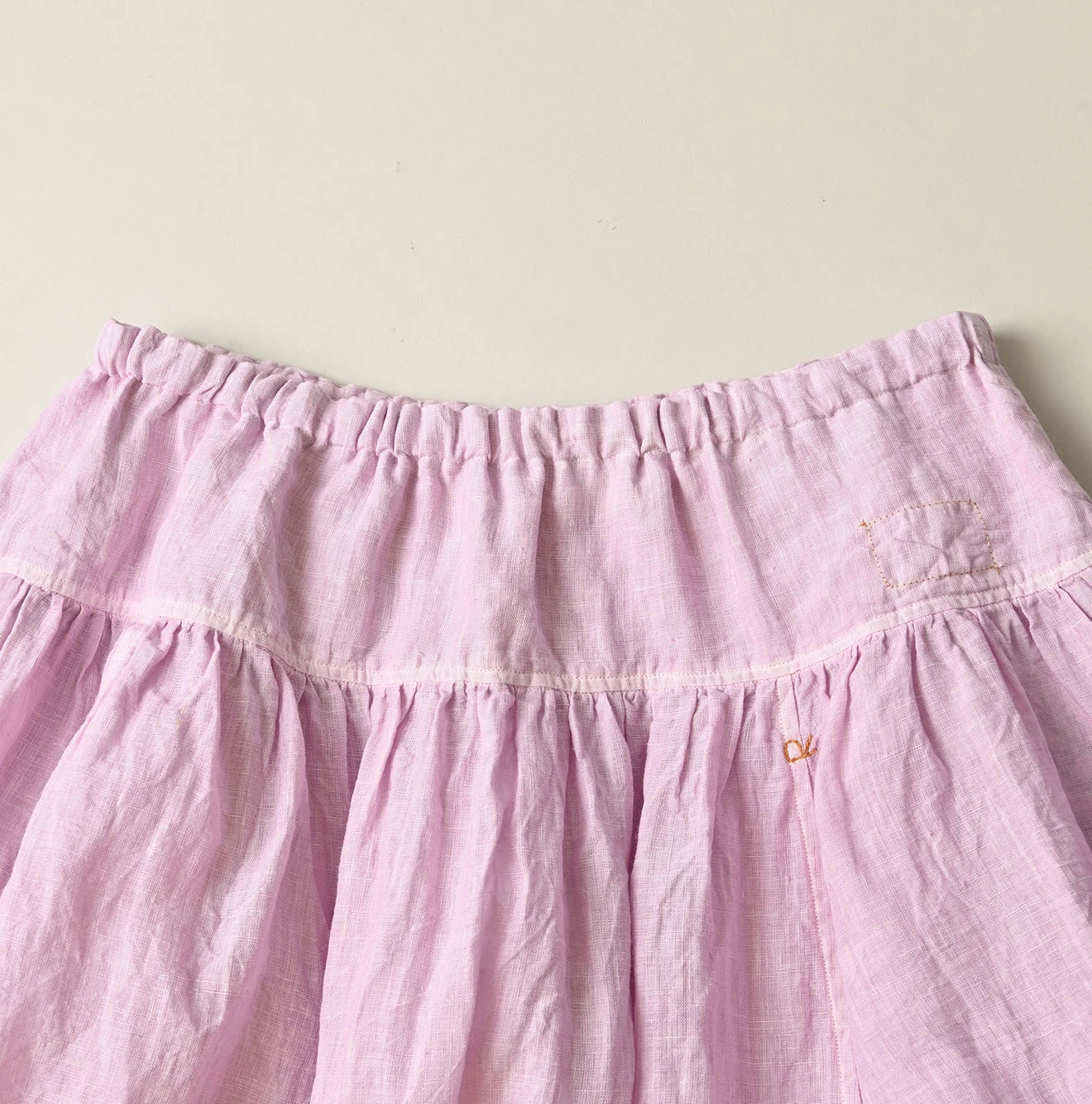 45R(フォーティファイブアール) |インドリネンのイージーギャザーくしゅくしゅスカート（45草染）