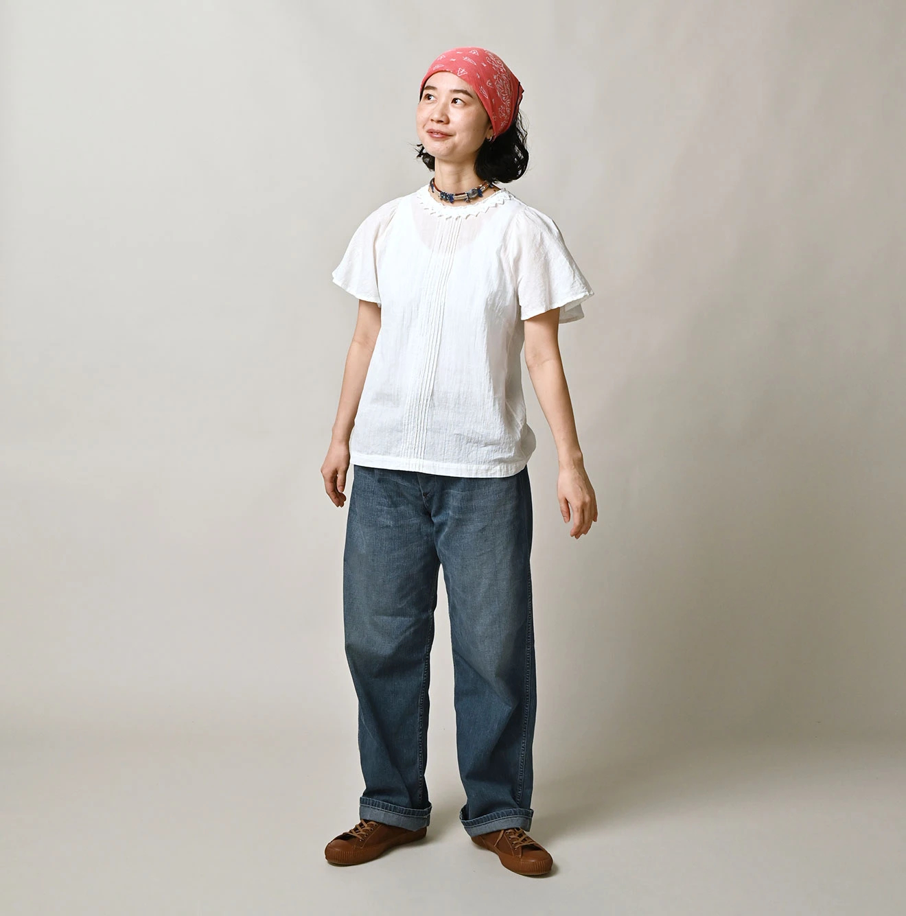 45R(フォーティファイブアール) |インドカディのピンタックレースブラウス