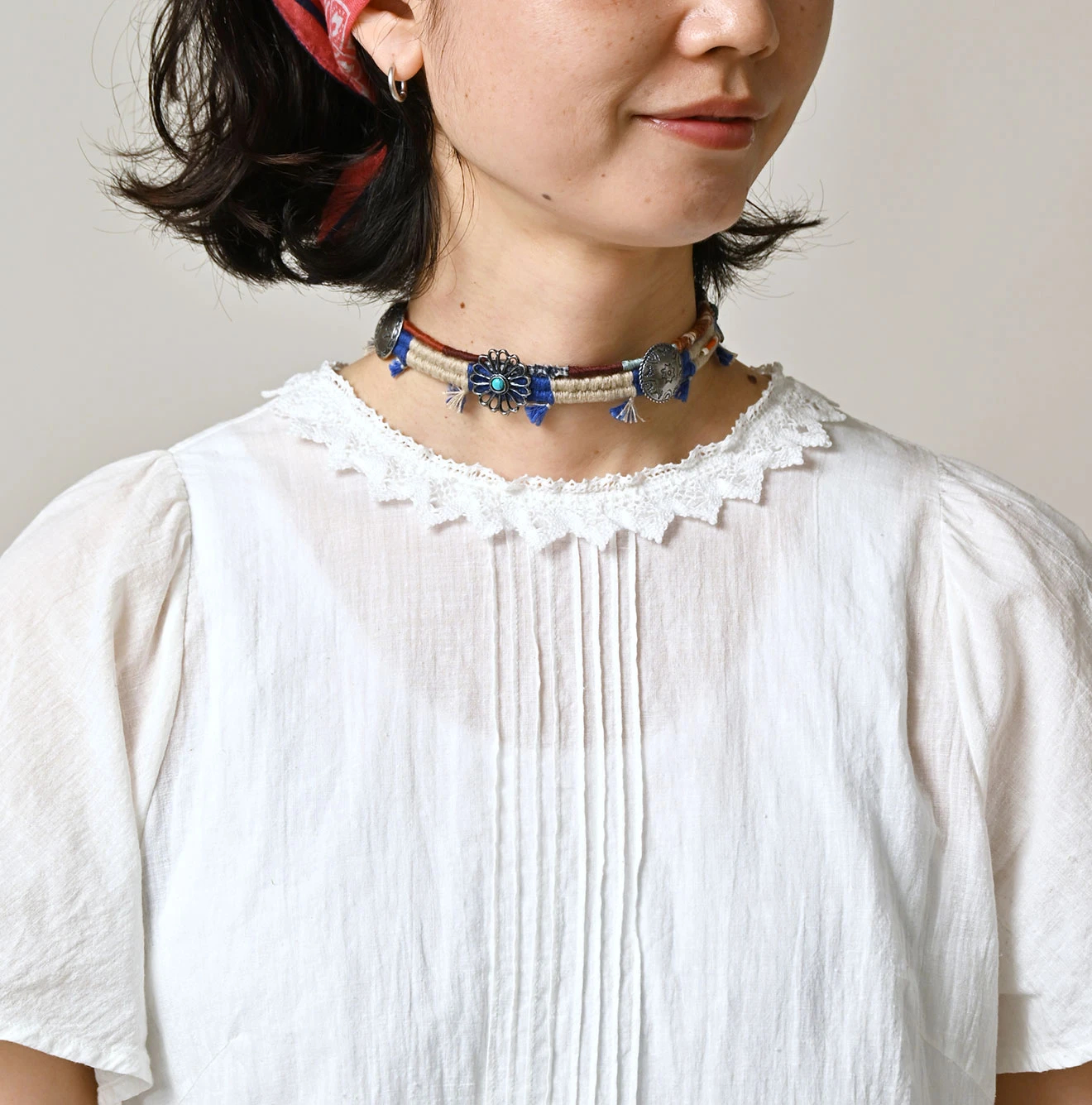 45R(フォーティファイブアール) |インドカディのピンタックレースブラウス