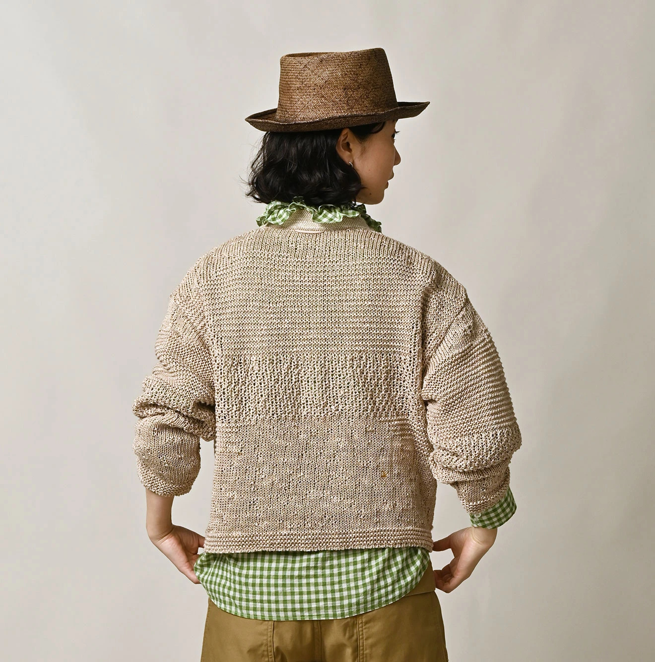 45R(フォーティファイブアール) |リネンギマのパッチワークヘンリー（ホワイトトップ）