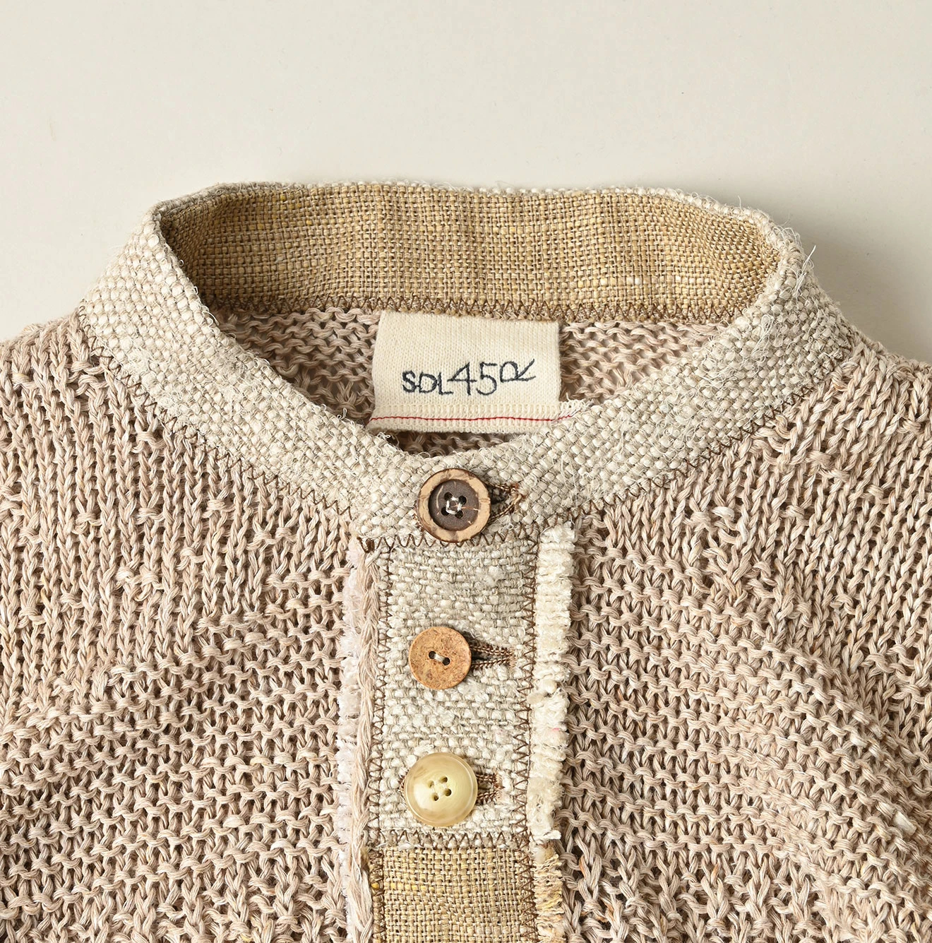 45R(フォーティファイブアール) |リネンギマのパッチワークヘンリー（ホワイトトップ）