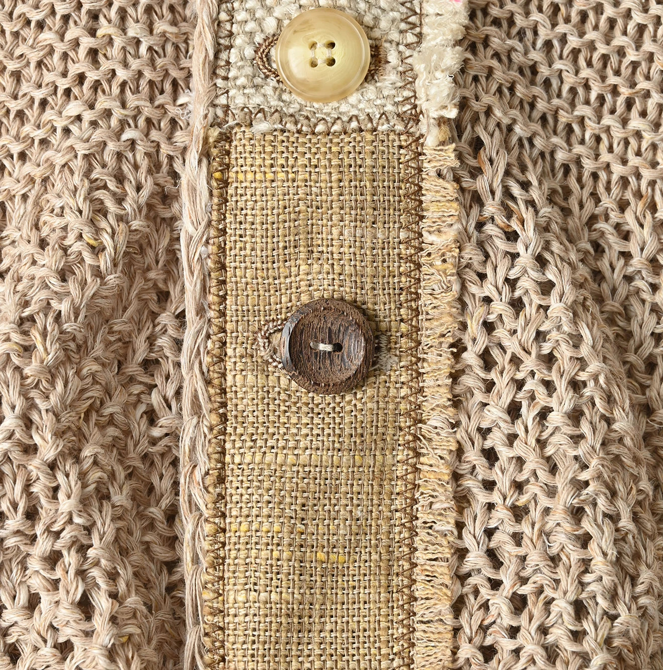 45R(フォーティファイブアール) |リネンギマのパッチワークヘンリー（ホワイトトップ）