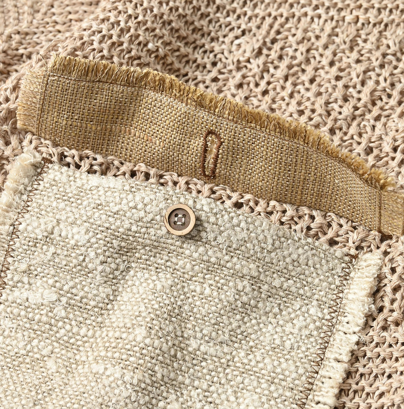 45R(フォーティファイブアール) |リネンギマのパッチワークヘンリー（ホワイトトップ）