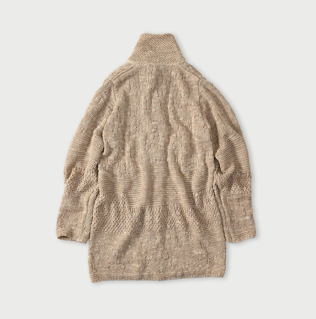 45R(フォーティファイブアール) |リネンギマのパッチワークロングカーディガン（ホワイトトップ）