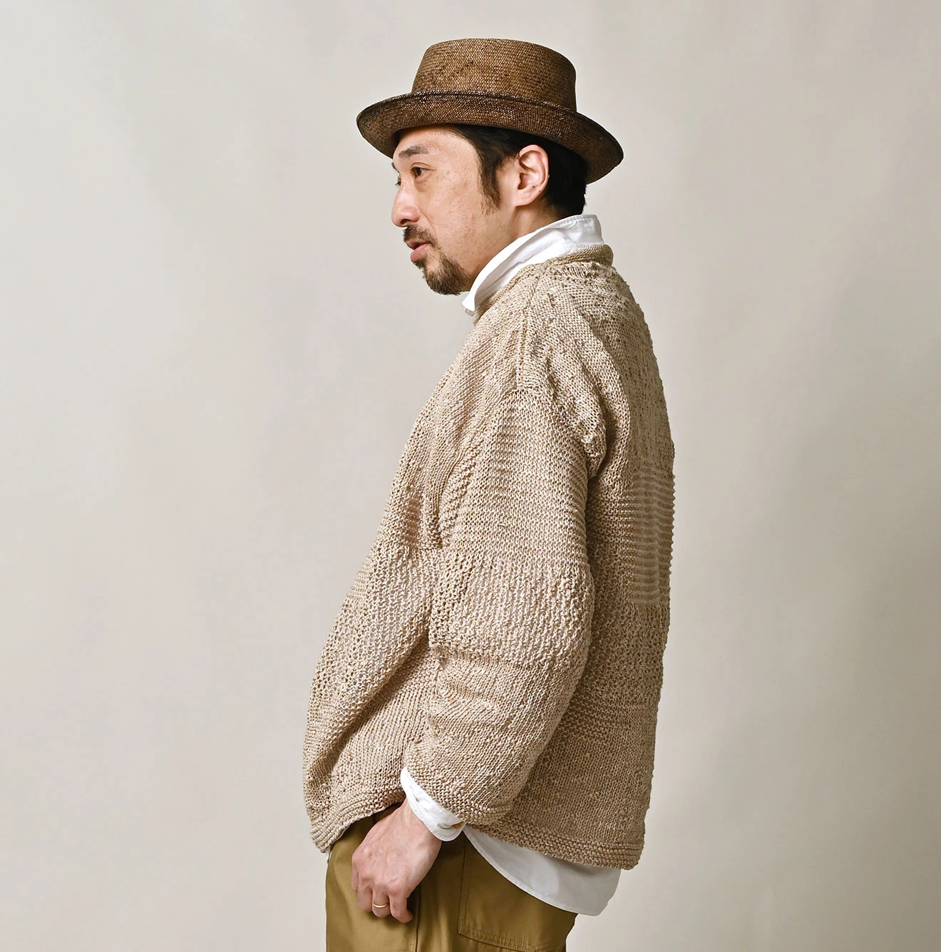 45R(フォーティファイブアール) |リネンギマの908パッチワーク馬セーター（ホワイトトップ）